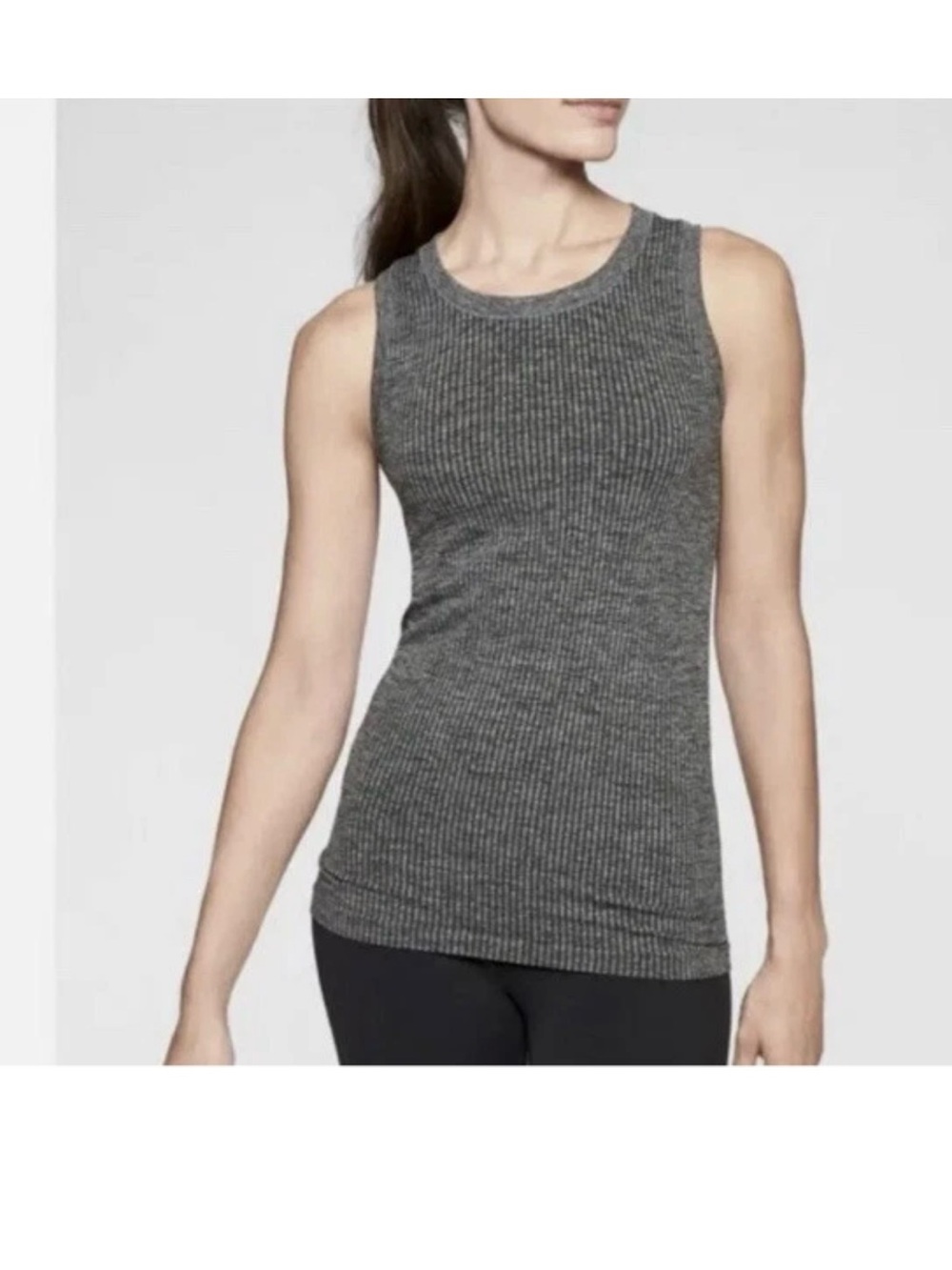 Athleta Ribbed Crewneck Tank - Charcoal Gray
